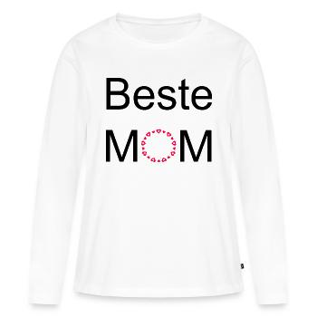 Maman est la meilleure. La mère est la meilleure. Vie de maman - T-shirt manches longues Premium bio Femme - blanc - Devant - Julia (174cm)