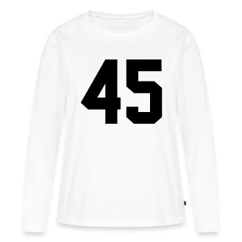 45 - T-shirt manches longues Premium bio Femme - blanc - Devant - Julia (174cm)
