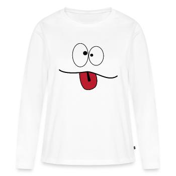 Tête de fou - T-shirt manches longues Premium bio Femme - blanc - Devant - Julia (174cm)
