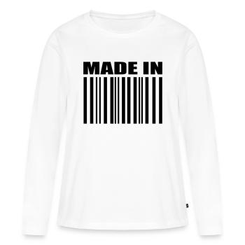 Barcode - Frauen Premium Bio Langarmshirt - Weiß - Vorne - Julia (174cm)