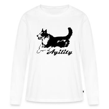Agilité - T-shirt manches longues Premium bio Femme - blanc - Devant - Julia (174cm)
