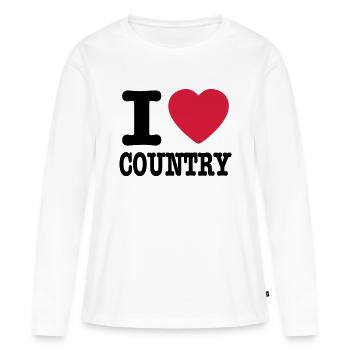i love country / i heart country - T-shirt manches longues Premium bio Femme - blanc - Devant - Julia (174cm)