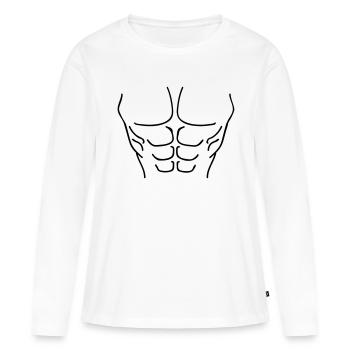 body__f1 - Frauen Premium Bio Langarmshirt - Weiß - Vorne - Julia (174cm)