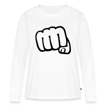 Faust - Frauen Premium Bio Langarmshirt - Weiß - Vorne - Julia (174cm)