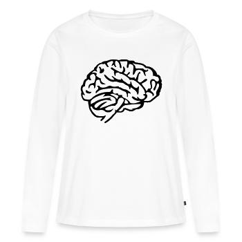 Cerveau - T-shirt manches longues Premium bio Femme - blanc - Devant - Julia (174cm)