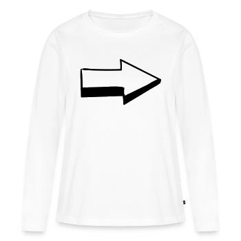 Fléche - T-shirt manches longues Premium bio Femme - blanc - Devant - Julia (174cm)