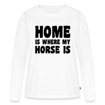 Horse - Frauen Premium Bio Langarmshirt - Weiß - Vorne - Julia (174cm)
