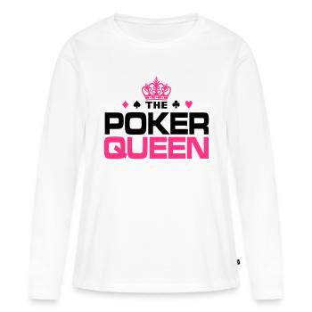 Poker Queen - Frauen Premium Bio Langarmshirt - Weiß - Vorne - Julia (174cm)