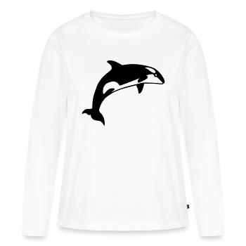 Wal - Frauen Premium Bio Langarmshirt - Weiß - Vorne - Julia (174cm)