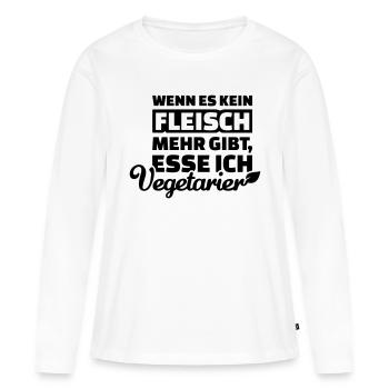 Fleisch - Frauen Premium Bio Langarmshirt - Weiß - Vorne - Julia (174cm)