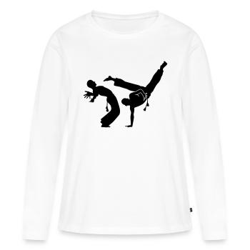 capoeira - T-shirt manches longues Premium bio Femme - blanc - Devant - Julia (174cm)