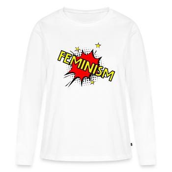 feminism - T-shirt manches longues Premium bio Femme - blanc - Devant - Julia (174cm)