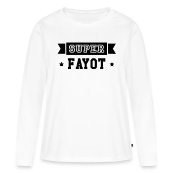 Super Fayot - T-shirt manches longues Premium bio Femme - blanc - Devant - Julia (174cm)