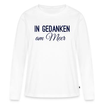 In Gedanken am Meer - Frauen Premium Bio Langarmshirt - Weiß - Vorne - Julia (174cm)