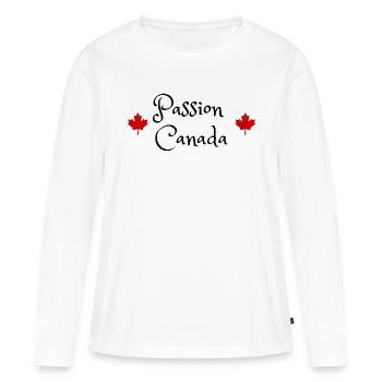 passion canada montreal voyage vacances quebec - T-shirt manches longues Premium bio Femme - blanc - Devant - Julia (174cm)