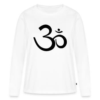 symbole ohm Yoga om - T-shirt manches longues Premium bio Femme - blanc - Devant - Julia (174cm)