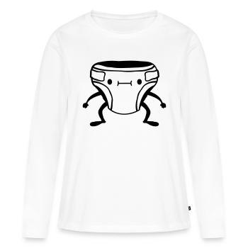 Lebendige Windel Gesicht - Frauen Premium Bio Langarmshirt - Weiß - Vorne - Julia (174cm)