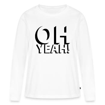 OH OUI! - T-shirt manches longues Premium bio Femme - blanc - Devant - Julia (174cm)