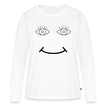 Visage - T-shirt manches longues Premium bio Femme - blanc - Devant - Julia (174cm)