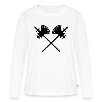 Äxte - Frauen Premium Bio Langarmshirt - Weiß - Vorne - Julia (174cm)