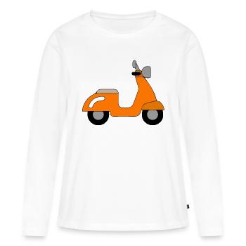 orange Motorrad Design / Bike Design - Frauen Premium Bio Langarmshirt - Weiß - Vorne - Julia (174cm)