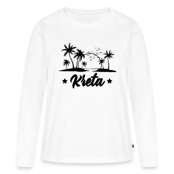 Crète - T-shirt manches longues Premium bio Femme - blanc - Devant - Julia (174cm)