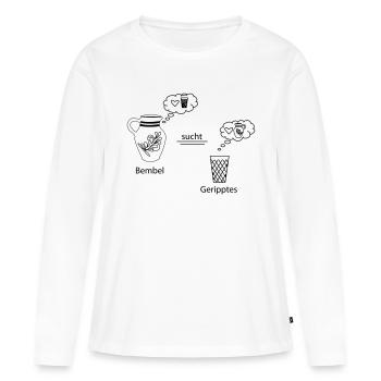 Denkblasen <3 #Bembel #trifft #Schoppe - Frauen Premium Bio Langarmshirt - Weiß - Vorne - Julia (174cm)