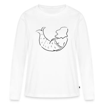 Fette Meerjungfrau - Frauen Premium Bio Langarmshirt - Weiß - Vorne - Julia (174cm)