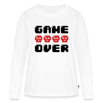 game over - T-shirt manches longues Premium bio Femme - blanc - Devant - Julia (174cm)