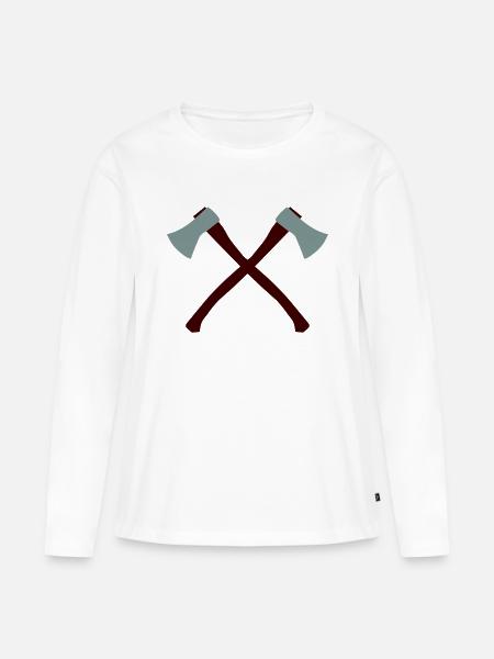 Axt - Frauen Premium Bio Langarmshirt - Weiß