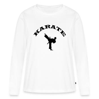 karate - Frauen Premium Bio Langarmshirt - Weiß - Vorne - Julia (174cm)