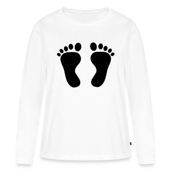Baby Inside foot - Frauen Premium Bio Langarmshirt - Weiß - Vorne - Julia (174cm)