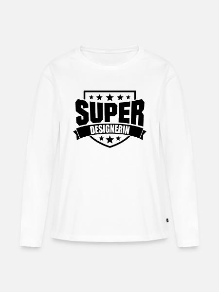 Super Designerin - Frauen Premium Bio Langarmshirt - Weiß