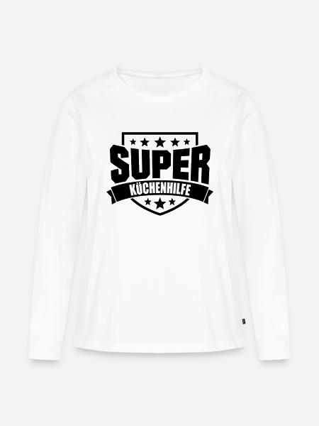 Super Küchenhilfe - Frauen Premium Bio Langarmshirt - Weiß