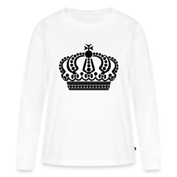 couronne - T-shirt manches longues Premium bio Femme - blanc - Devant - Julia (174cm)