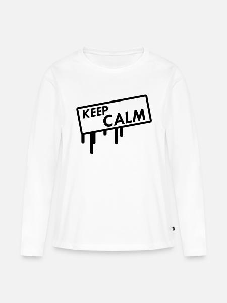 keep calm - Frauen Premium Bio Langarmshirt - Weiß