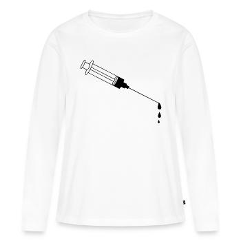 Blood Syringe - Women's Premium Organic Long Sleeve Shirt - white - Front - Julia (174cm)