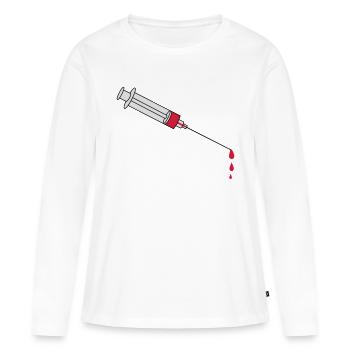 Blood Syringe - Women's Premium Organic Long Sleeve Shirt - white - Front - Julia (174cm)