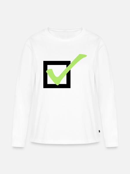 check - Frauen Premium Bio Langarmshirt - Weiß