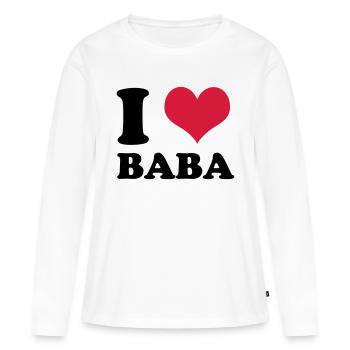 j'aime baba - T-shirt manches longues Premium bio Femme - blanc - Devant - Julia (174cm)