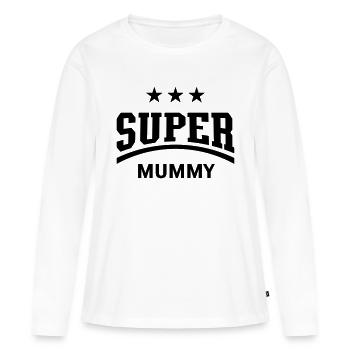 Supermummy - T-shirt manches longues Premium bio Femme - blanc - Devant - Julia (174cm)