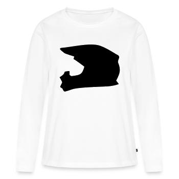 Casque - T-shirt manches longues Premium bio Femme - blanc - Devant - Julia (174cm)