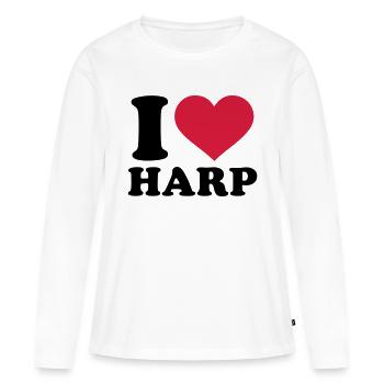 Harfe - Frauen Premium Bio Langarmshirt - Weiß - Vorne - Julia (174cm)