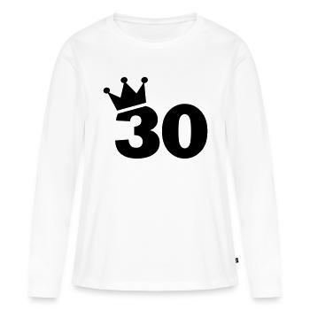 30 - Women's Premium Organic Long Sleeve Shirt - white - Front - Julia (174cm)