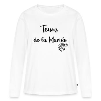 team de la marie e noeud - T-shirt manches longues Premium bio Femme - blanc - Devant - Julia (174cm)