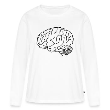 Cerveau - T-shirt manches longues Premium bio Femme - blanc - Devant - Julia (174cm)