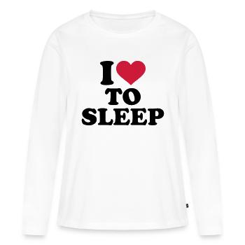 Schlafen - Frauen Premium Bio Langarmshirt - Weiß - Vorne - Julia (174cm)