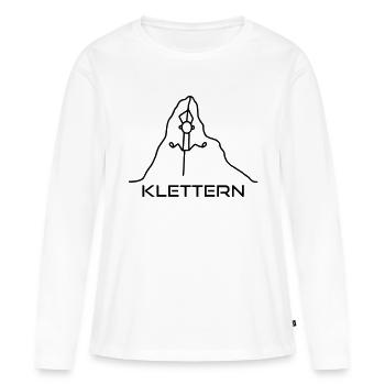 Klettern am Seil - Frauen Premium Bio Langarmshirt - Weiß - Vorne - Julia (174cm)
