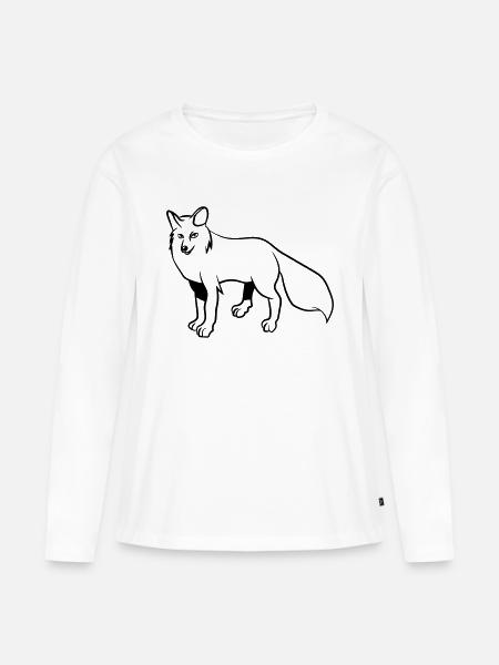 Fuchs - Frauen Premium Bio Langarmshirt - Weiß