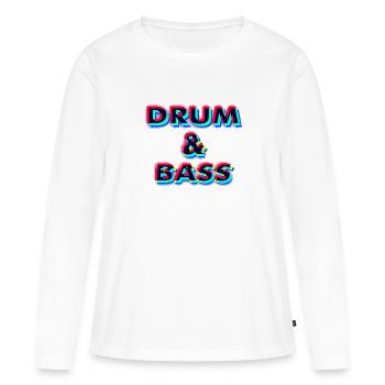 DnB GLITCH - T-shirt manches longues Premium bio Femme - blanc - Devant - Julia (174cm)